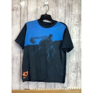 Nike Tee Athletic Cut Dri-Fit KD Kevin Durant T-Shirt Black Blue L